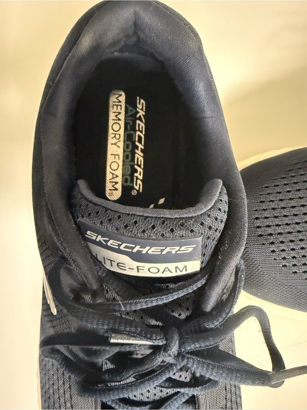 Skechers Men's Navy Knit Lite-Foam Athletic Sneakers - Picture 2 of 12
